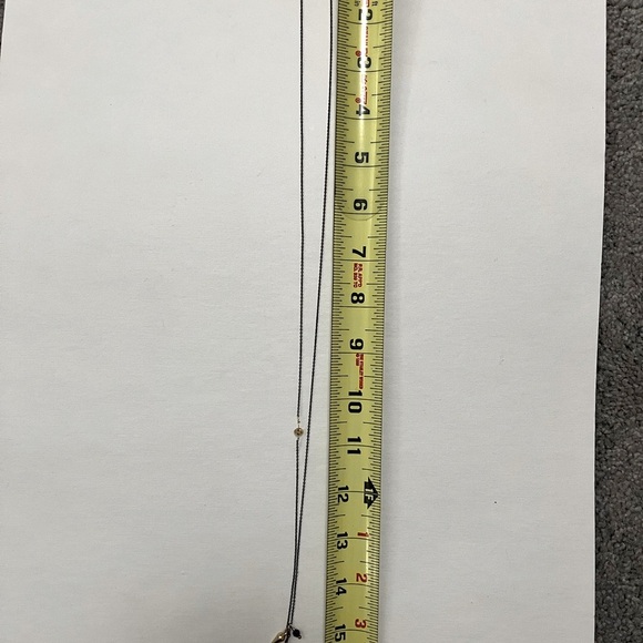 Brass Spike Pendant Necklace Oxidized Sterling Silver Chain Citrine Stone 30”L - Picture 11 of 11